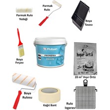 15 Litre Polisan Primera Silikonlu Mat Iç Cephe Duvar Boyası Karteladaki Her Renk 9 Parça Boyacı Seti