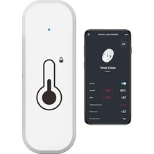Leaf Shop Akıllı Wi-Fi Sıcaklık ve Nem Sensörü, Gerçek Zamanlı Sıcaklık ve Nem Verileri, Yüksek Hassasiyet, Uygulama Üzerinden Anında Bildirim