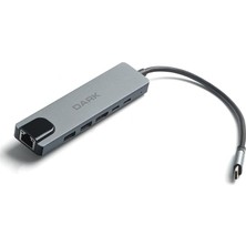 Misda Store 6'sı 1 Arada USB 3.2 Gen 1 Type-C To Ethernet/hdmı/usb 3.0 - USB 2.0 / Usb-C Pd 100W Macbook Pro/air & Notebook/ultrabook Için Port Çoklayıcı Hub (DK-AC-U31X47)