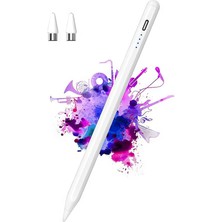 Misda Store Universal Tablet Kalemi – Kapasitif Stylus, Usb-C Şarjlı, 1.5 mm Hassas Uç, 8–10 Saat Pil, Manyetik Tutuş, Ipad/android Telefon & Tablet Uyumlu, 2 Yedek Uç