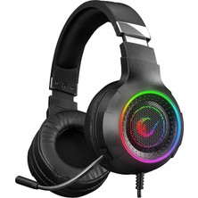 Leaf Shop RM-K56 Specter Siyah USB 7.1 Rainbow Ledli Gaming Mikrofonlu Oyuncu Kulaklığı