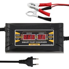 Leaf Shop 6AH Göstergeli Asitli Sulu Kuru Kurşun Akülere Uygun Akü Şarj Cihazı (Black-06)