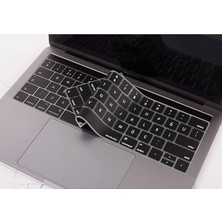 Misda Store MacBook Pro Touch Bar Türkçe Q Silikon Klavye Koruyucu Us Enter Ince Yıkanabilir Sessiz Yazım 13-15 Inç Uyumlu A1706 A1989 A2159 A1707 A1990 Siyah