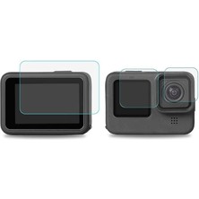 Leaf Shop Hero 9 Temperli Cam Ekran Koruyucu, Gopro Hero 9, 10, 11, 12 Black ile Uyumlu