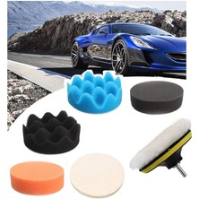 Leaf Shop Parça 80MM Polisaj Seti Matkap Ile Kullanılabilen Pasta Cila Pedi Sünger Cırtlı Polisaj Yün Ped