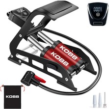 Leaf Shop KB5402D Çift Pistonlu Dokunmatik Dijital Basınç Göstergeli Ayak Pompası ve Taşıma Kılıfı, Kırmızı/siyah