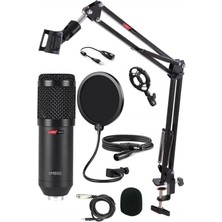 Leaf Shop BM800XLR Condenser Mikrofon + Shock Mount + Stand + Pop Filtre