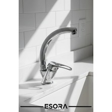 Esora Kısa Borulu Kuğu Banyo Lavobo Musluk-Batarya (Çift Su Girişli ) 40 Kartuş