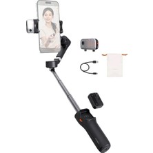 Leaf Shop Isteady V3 Gimbal Akıllı Telefon Için – 3 Eksenli Stabilizatör, Manyetik Aı Izleyici, Dolum Işığı, Çıkarılabilir Kontrolör, Entegre Uzatma Çubuğu ve Canlı Yayın ve Vlog Için Tripod