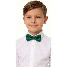 Sibel Günay Butik Çocuk Zümrüt Yeşil Lastikli Papyon | 4–12 Yaş Ayarlanabilir | Özel Gün ve Bayram Aksesuarı