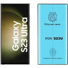 Leaf Shop Samsung Galaxy S23 Ultra ile Uyumlu Zore Polymer Nano Tam Kaplama Ekran Koruyucu – Esnek Tpu Film, Kavisli Full Cover, Çizilmeye Dayanıklı
