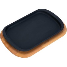 Leaf Shop Döküm Servis Tabağı 32X20 Ahşap Altlıklı - Lv As 174