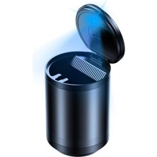 Leaf Shop Premium LED Işıklı Kapaklı Araç Içi Küllük, Yıkanabilir, Koku Önleyici Sigara Tutuculu Küllük