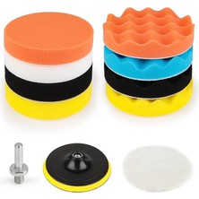Leaf Shop Pasta Cila Polisaj Parlatma Pedi Seti 115MM 11 Parça Oto Parlatıcı Pedleri Otomotiv Parlatma