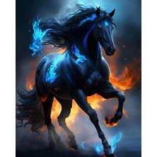 Leaf Shop Baskılı Sayılarla Boyama Hobi Seti (Çerçeveli) 60X75 Cm: Siyah Inci