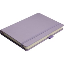 Misda Store Sert Kapaklı Lastikli Tarihsiz Kalın Yapraklı Noktalı Defter 14X20 cm Pastel Mor