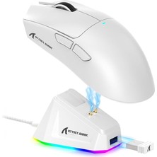 Leaf Shop Shark X11 Hafif Kablosuz Oyun Faresi, Rgb Şarj Yuvası, Tri-Mode-2.4g/usb-C Kablolu/bt, 22K Dpı, PAW3311 Optik Sensör, Huyu Anahtarı, Pc/mac Için 5 Programlanabilir Düğme (Beyaz)