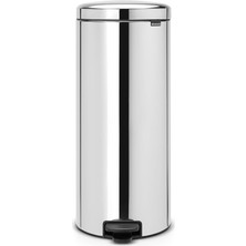 Leaf Shop Pedallı-Çöp Kutusu Iç Kova ile Metal, Plastik Metal, Glänzender Stahl, 30 Liter