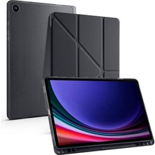 Leaf Shop Galaxy Tab S6 Lite 2024 P620 P610 ile Uyumlu Kılıf Kalem Bölmeli Trifolding Case 13-15-17 Siyah
