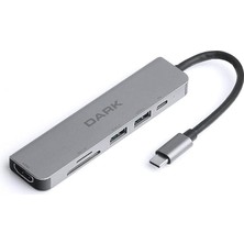 Misda Store USB 3.1 Type-C 6 In 1 Hdmı/tf Sd Kart Okuyucu/usb 3.0 & USB 2.0 / Usb-C Pd Dönüştürücü Çevirici Hub (DK-AC-U31X38)