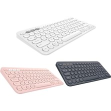 Leaf Shop Tablet Telefon Bilgisayar Için Yuvarlak Tuşlu Türkçe Q Bluetooth Kablosuz Klavye Android Ios Windows Uyumlu - AL3048 (Siyah)