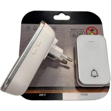 Leaf Shop Enerjili Kapı Zili Pilsiz Şarjsız Kablosuz Fişi Prize Tak Çalıştır Cata Kumandalı Zil Kablosuz Kapı Zili, 38 Farklı Melodi, Pil Gerektirmeyen Kinetik Buton, 150M Mesafe (Beyaz)