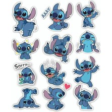 Misda Store And Stitch Temalı Laptop Telefon Tablet Sticker Seti