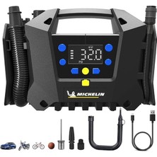 Leaf Shop MC34259 11.1VOLT/2.5AH. Li-Ion 120PSI Ayarlanabilir Dijital Basınç Göstergeli Şarjlı Lastik & Yatak Şişirme Pompası