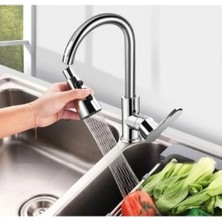 Leaf Shop 3 Fonksiyonlu Mutfak Lavabo Başlığı, Krom Musluk Başlığı, 360 Derece Döner, Su Tasarruflu Musluk Ucu