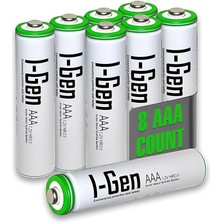 Leaf Shop B140 8 Adet Aaa 650 Mah Şarj Edilebilir Ince Kalem Pil 1.2V Ni-Mh Şarjlı Pil