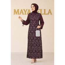 Maya Bella Şifon Pul Payetli Tesettür Abiye