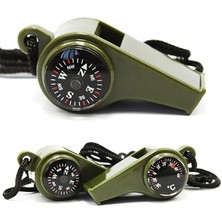 Leaf Shop Yüksek Desibel Özellikli Termometre ve Pusulalı Arama Kurtarma ve Deprem Çantasılık Pusulalı Düdük - FC079