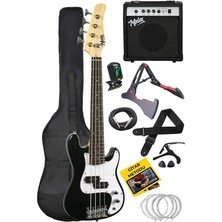 Leaf Shop CBG-380BK 38 Inç 7/8 Ebat 10-14 Yaş Arası Genç ve Çocuk Için Amfili Bas Gitar Seti