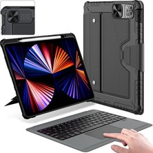 Leaf Shop iPad Air 13 Inç Kılıf Klavye 2024 ve iPad Pro 12.9 Inç 2022-6TH/2021-5TH/2020-4TH/ 2018-3RD Gen, Kalem Tutucu ve Stand ve Kamera Kapaklı Çıkarılabilir Klavye, Akıllı Izleme Dörtgeni