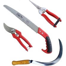 Leaf Shop Bahçe Bağ Budama Makası Ağaç Dal Kesme Testeresi Ot Orak Çalı Tırpanı 4 Lü Bahçe Seti