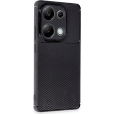 Leaf Shop Poco M6 Pro 4g Kılıf Auto Focus Karbon Desenli Silikon Kapak Siyah