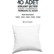 İz Home 10 Adet Fermuarlı Kırlent Iç Astarı Şiltesi Mitili 6 Farklı Ölçü Seçenekli 40GR Nonwonen Tela