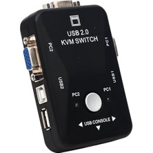 Leaf Shop Port USB Kvm Switch, 2 Kasa 1 Monitör Switch, 2 Bilgisayarı Tek Elden Yönetin,