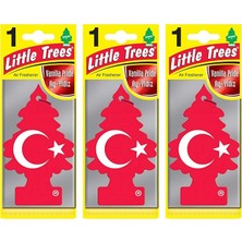 Leaf Shop Trees 3'lü Türk Bayrağı Vanilya Aromalı Asma Oto Kokusu Renk: Kırmızı, Model: Ağaç