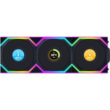 Leaf Shop Li Unı Fan Sl Wıreless LCD 3X120MM Siyah Kasa Fanı (G99.12SLLCD1W3B.00)