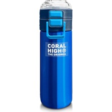 Misda Store High Erkek Çocuk 500 ml Okul ve Günlük Paslanmaz Çelik Termos - Lacivert Mavi Çizgili Desenli - Sızdırmaz