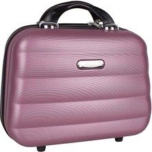 Misda Store Makyaj Çantası Kadın Makyaj El Valizi Abs Şifreli Kırılmaz Seyahat Çantası Makyaj El Valizi (Açık Pembe)