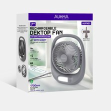 Al-Net Auhma Masaüstü Fan 7'inç, LED Işıklı, 1800MAH Bataryalı 1700RPM