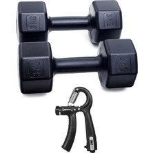 Leaf Shop Ps Spor 3 kg Dambıl Çift + Sayaçlı Ayarlanabilir El Yayı (3 kg x 2 Adet Gönderim Yapılır) Siyah