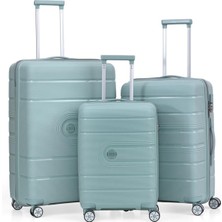 Ççs 5247 Polipropilen Kırılmaz 3 Lü Valiz Seti Büyük Orta Küçük