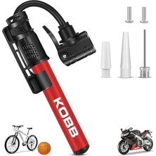 Leaf Shop KB2203 87 Psı Bisiklet Lastik Şişirme Taşınabilir Mini El Pompası ve Bisiklet Montaj Aparatı, Kırmızı/siyah