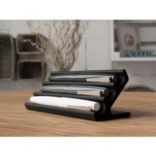 Leaf Shop Modern Şık Kalem Standı Dolma Kalemlik Plastik Siyah THREENM369