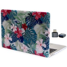 Misda Store MacBook Air M1 Uyumlu 13 Inç Çiçek Desenli Sert Kapak Ince Hafif Çizik Darbe Koruma Solmaz Baskı Şık Tasarım Yeşil