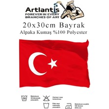 Misda Store Bayrak 20X30 cm Türk Bayrağı Kumaş 1 Adet Alpaka Kumaş Bez Bayrak Kaliteli Türk Bayrağı