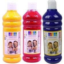 Misda Store Boyası 500 gr 3 Adet Çocuklar Için Yıkanabilir Parrmak Boya Südor Okul Hobi Kreş Etkinlik Kırmızı Sarı Mavi